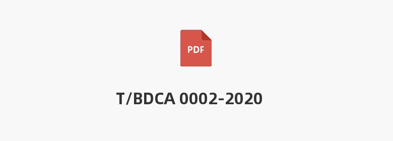 T/BDCA 0002-2020